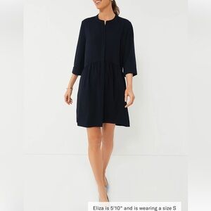 TUCKERNUCK Navy Crepe Royal Shirt Dress